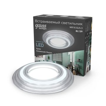 Встраиваемый точечный светильник 1*Gu5.3/LED 3W 4000K BL139 хром Backlight Gauss