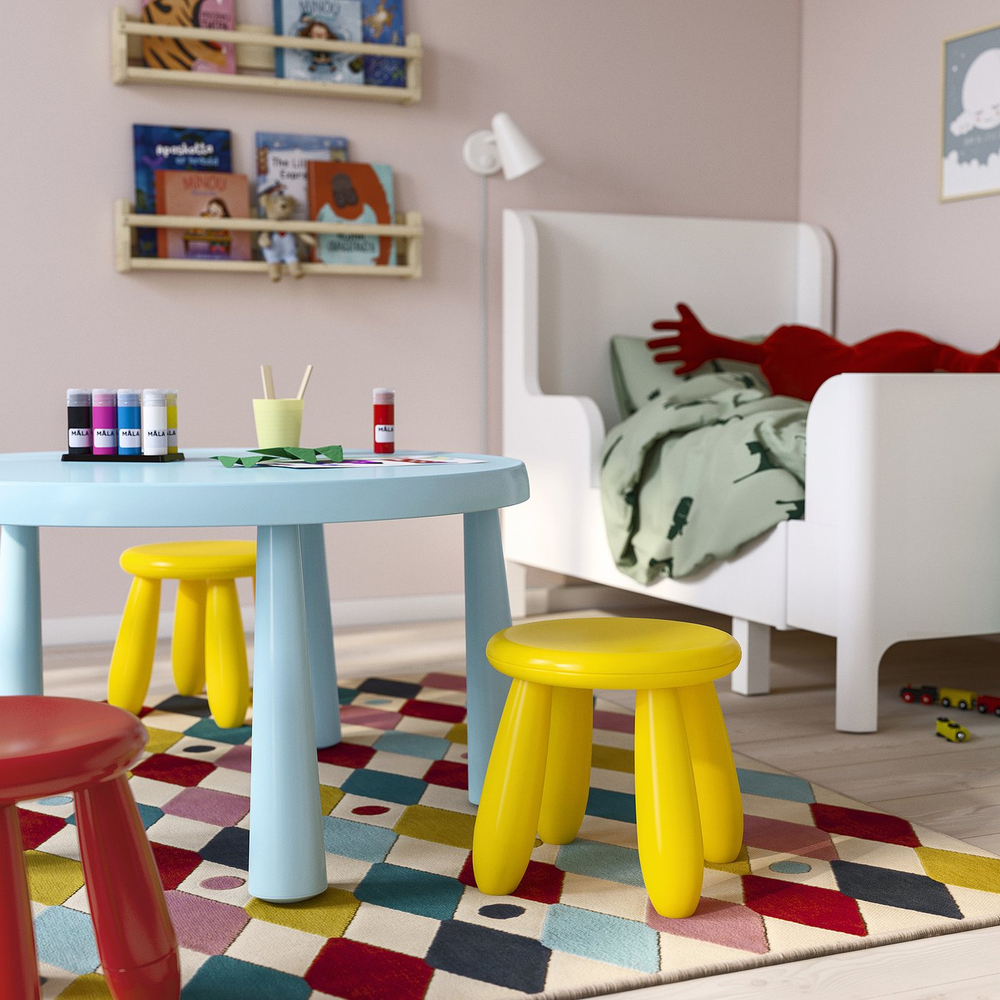 IKEA MAMMUT  (ИКЕА МАММУТ)  -  Табурет детский - для помещения/для улицы/жёлтый