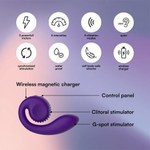 Вибратор  с двойной стимуляцией Snail Vibe Gizi, фиолетовый