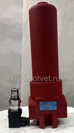 DFBN/HC140G10C1.1 - Напорный фильтр гидравлический одинарный модели DF тонкость фильтрации 10 мкм, типоразмер 140, вид присоединения: резьба G3/4, материал корпуса - чугун, рабочее давление до 420 бар, электрический индикатор загрязнения