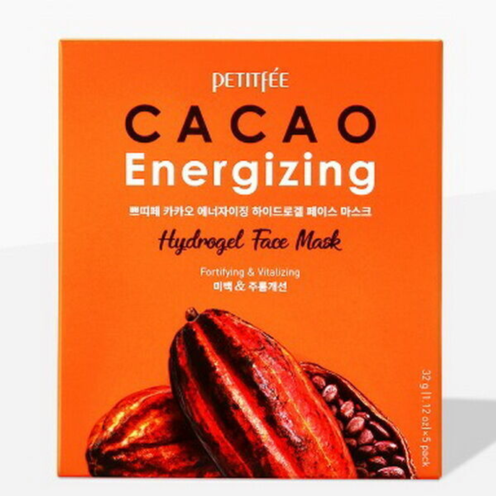 Тонизирующая гидрогелевая маска для лица с какао Petitfee Cacao Energizing Hydrogel Face Mask, 32г*1шт.