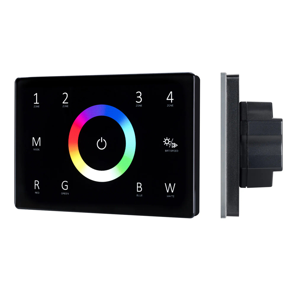 Панель Sens SMART-P85-RGBW Black (230V, 4 зоны, 2.4G) (Arlight, IP20 Пластик, 5 лет) 028405