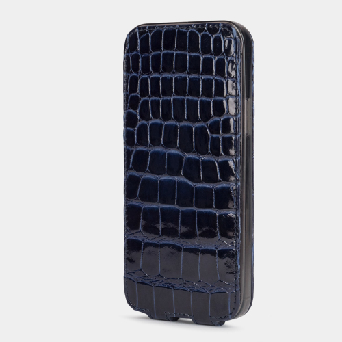 Special order: Чехол для iPhone 12/12Pro из кожи аллигатора, синего цвета
