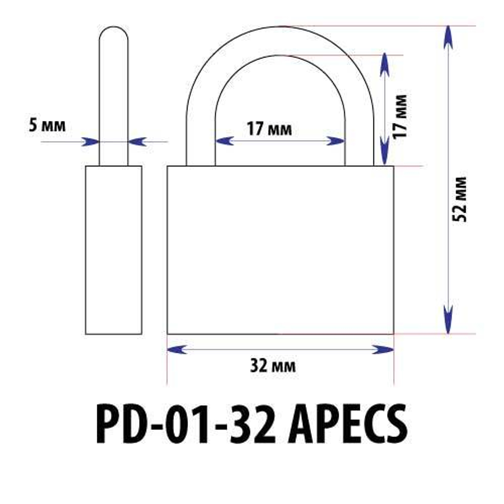 Замок навесной Апекс PD-01-32 (MBC-123)  Арт.12759