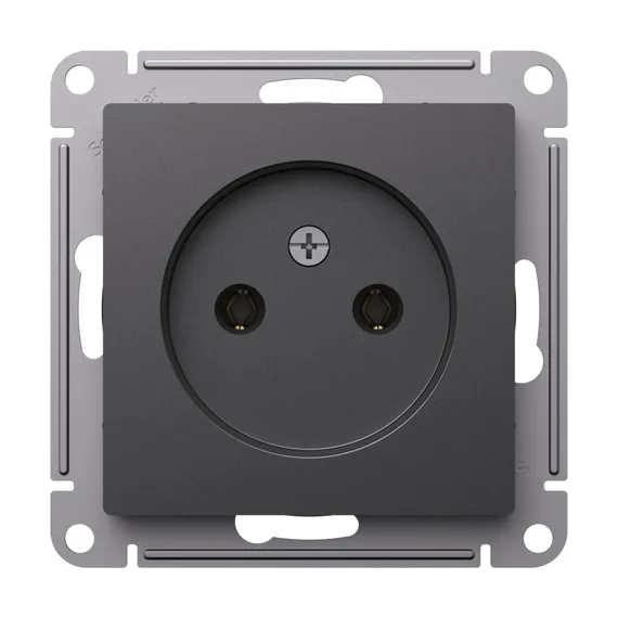 Розетка без заземления без шторок Systeme Electric AtlasDesign Базальт ATN001441