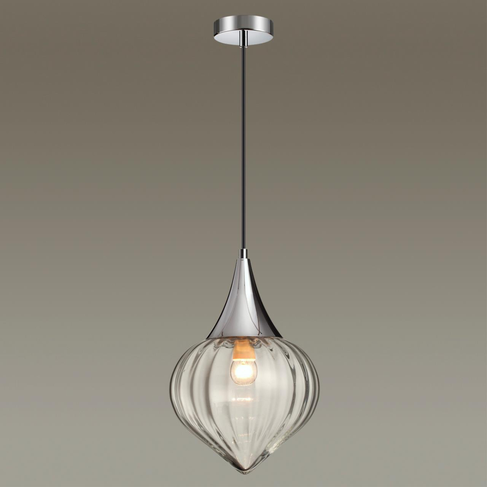 4949/1 PENDANT ODL22 401 хром/прозрачный/стекло Подвес E14 1*40W KESTA