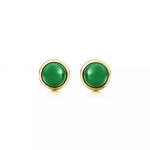 Серьги из жёлтого золота 18к с зелёным нефритом💠 Tiffany, Color by the Yard