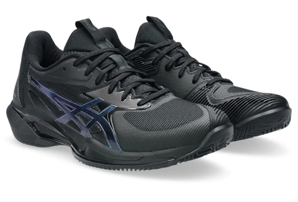 Женские теннисные кроссовки Asics Solution Speed FF 3 Clay Night Energy - black/prism blue