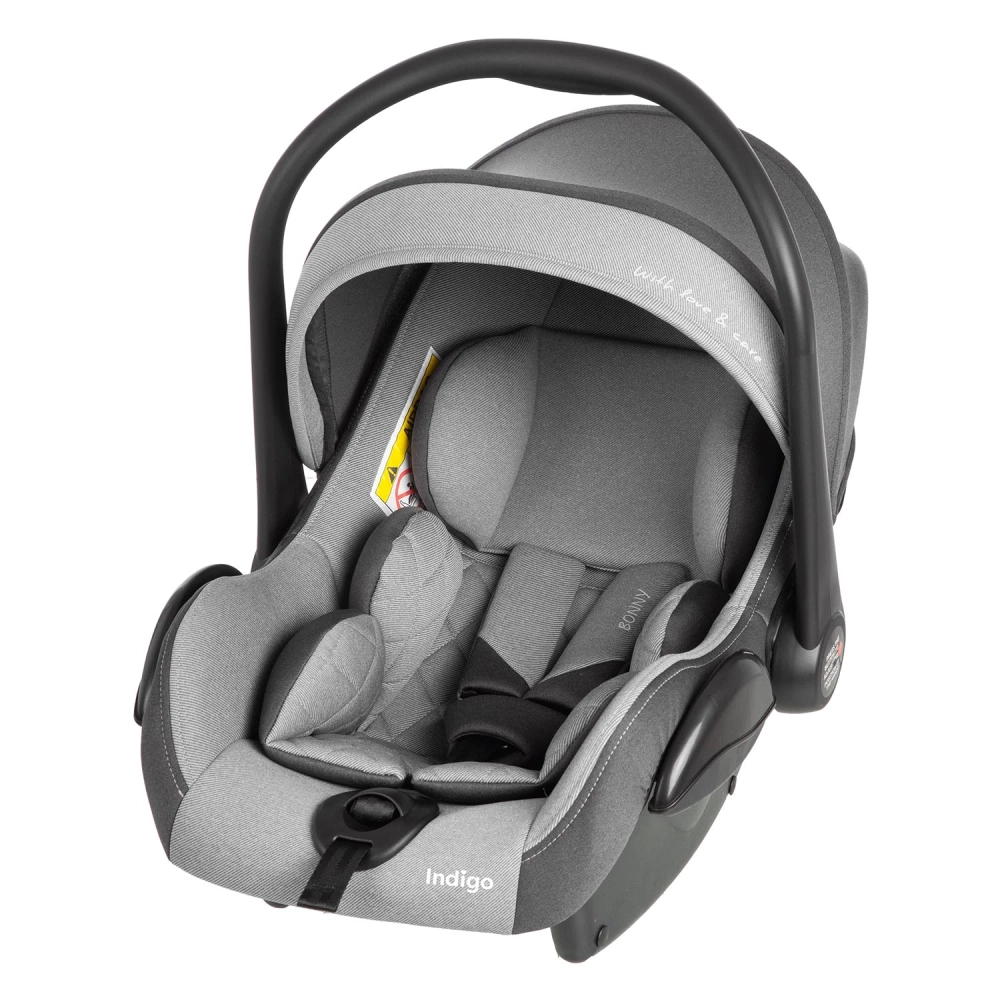 Автокресло Indigo BONNY 0+ (0-13 кг) серый-св.серый