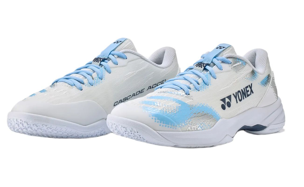 Мужские кроссовки для бадминтона/сквоша Yonex Power Cushion Cascade Accel Wide — white/light blue