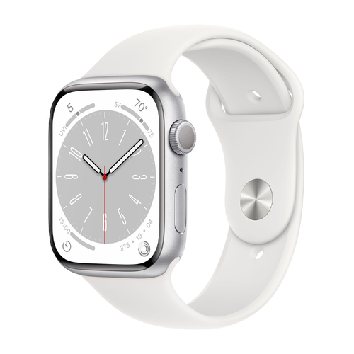 Умные часы Apple Watch Series 8 GPS, 45mm, Aluminium Case with Sport Band, Silver (Серебристый)