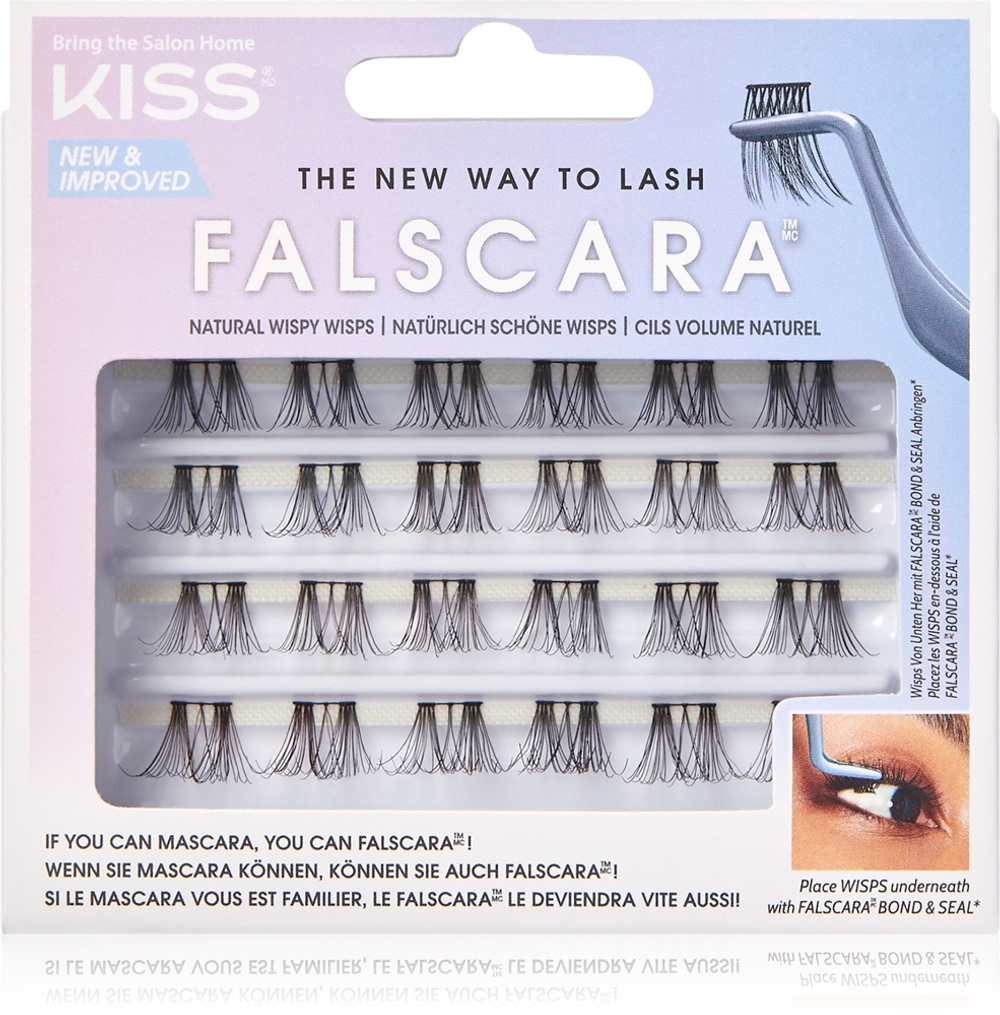 KISS Falscara Wisp - Связанные ресницы-клейкие пучки Natural Wispy Wisps, 24 szt.