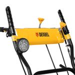 Снегоуборочная машина гибридная с функцией подметания Denzel SWB-800, 212 сс, руч. старт, 2 насадки