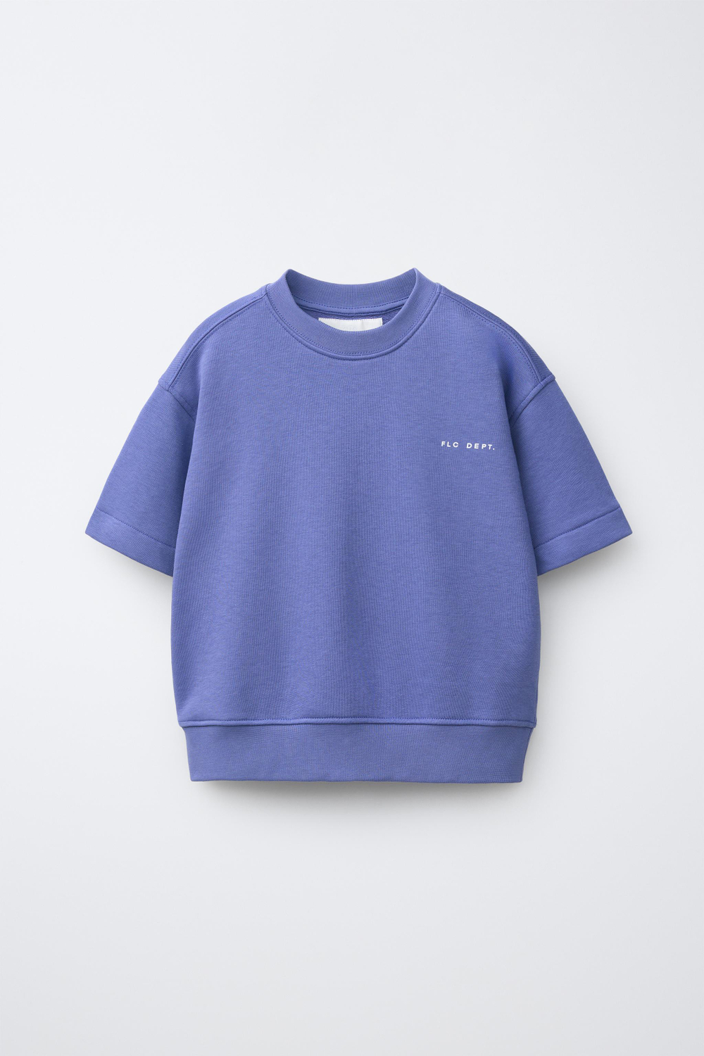 ZARA ТОЛСТОВКА С КОРОТКИМИ РУКАВАМИ И РЕЛЬЕФНОЙ НАДПИСЬЮ, ЦВЕТ МАЛЬВЫ