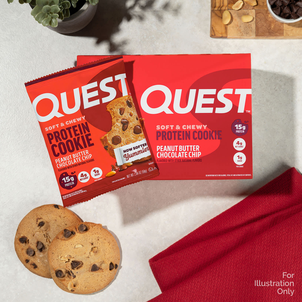 Quest Nutrition, Protein Cookie, арахисовая паста с шоколадной крошкой, 12 печений, 58 г (2,04 унции)