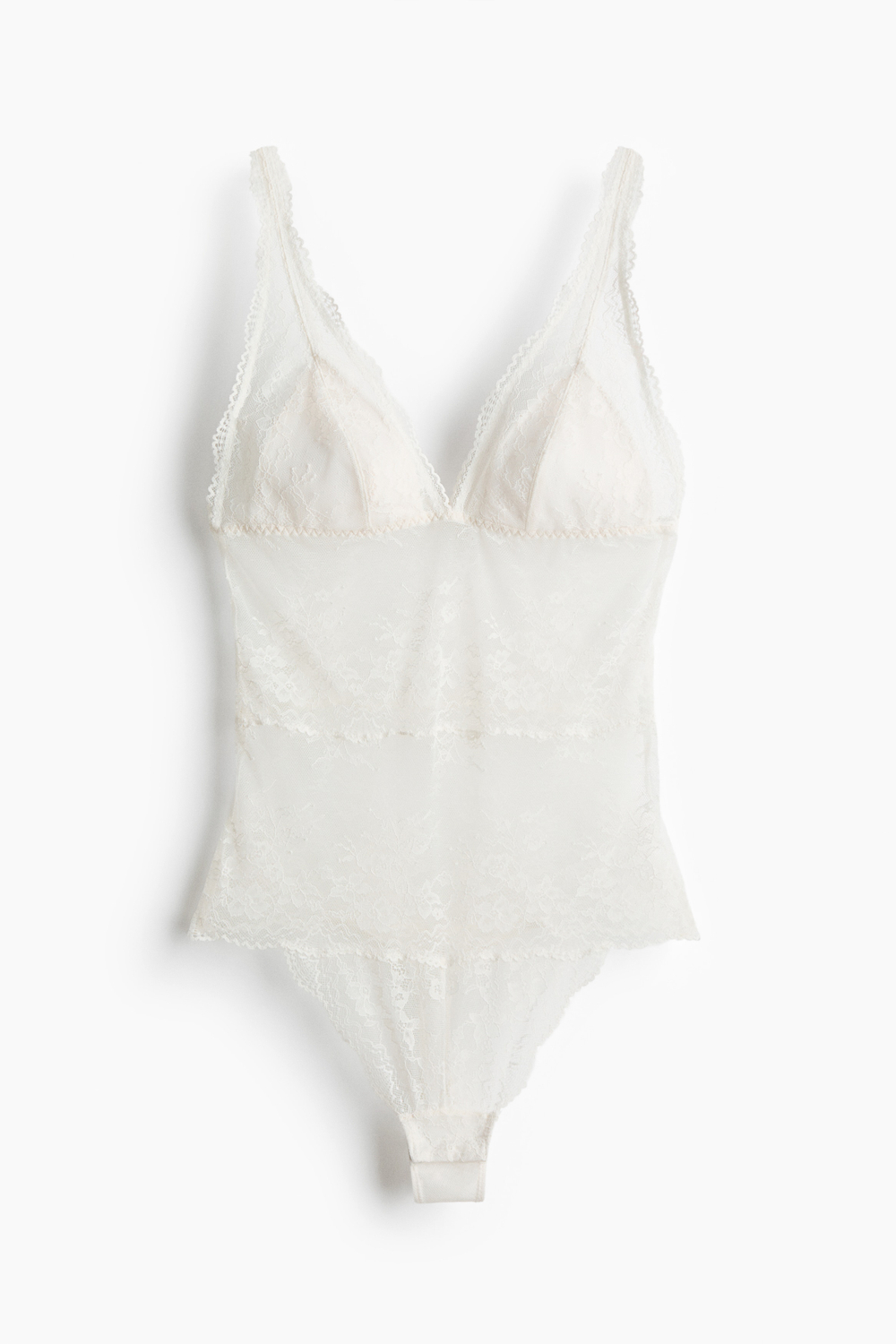 Кружевное боди-стринги с чашками — Белый - H&M