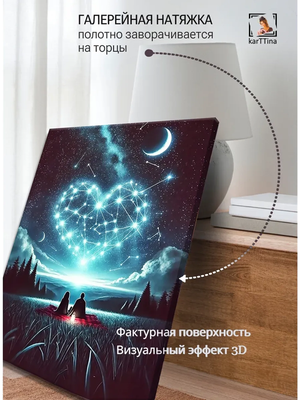 Картина Созвездие сердец для интерьера 30х40см 1шт.