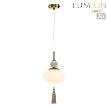 Подвес 1*Е14 8272/1A латунь/бежевый/белый GLORIYA Lumion