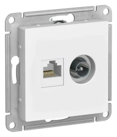 ATLASDESIGN РОЗЕТКА двойная ТВ + компьютерная RJ45 кат. 5e, механизм, ЛОТОС