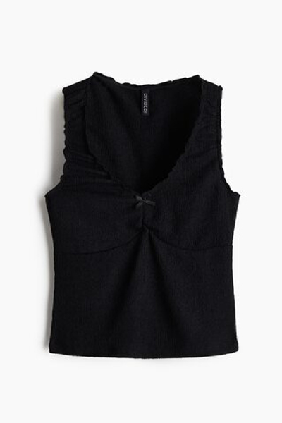 Топ из жатого джерси без рукавов - H&M