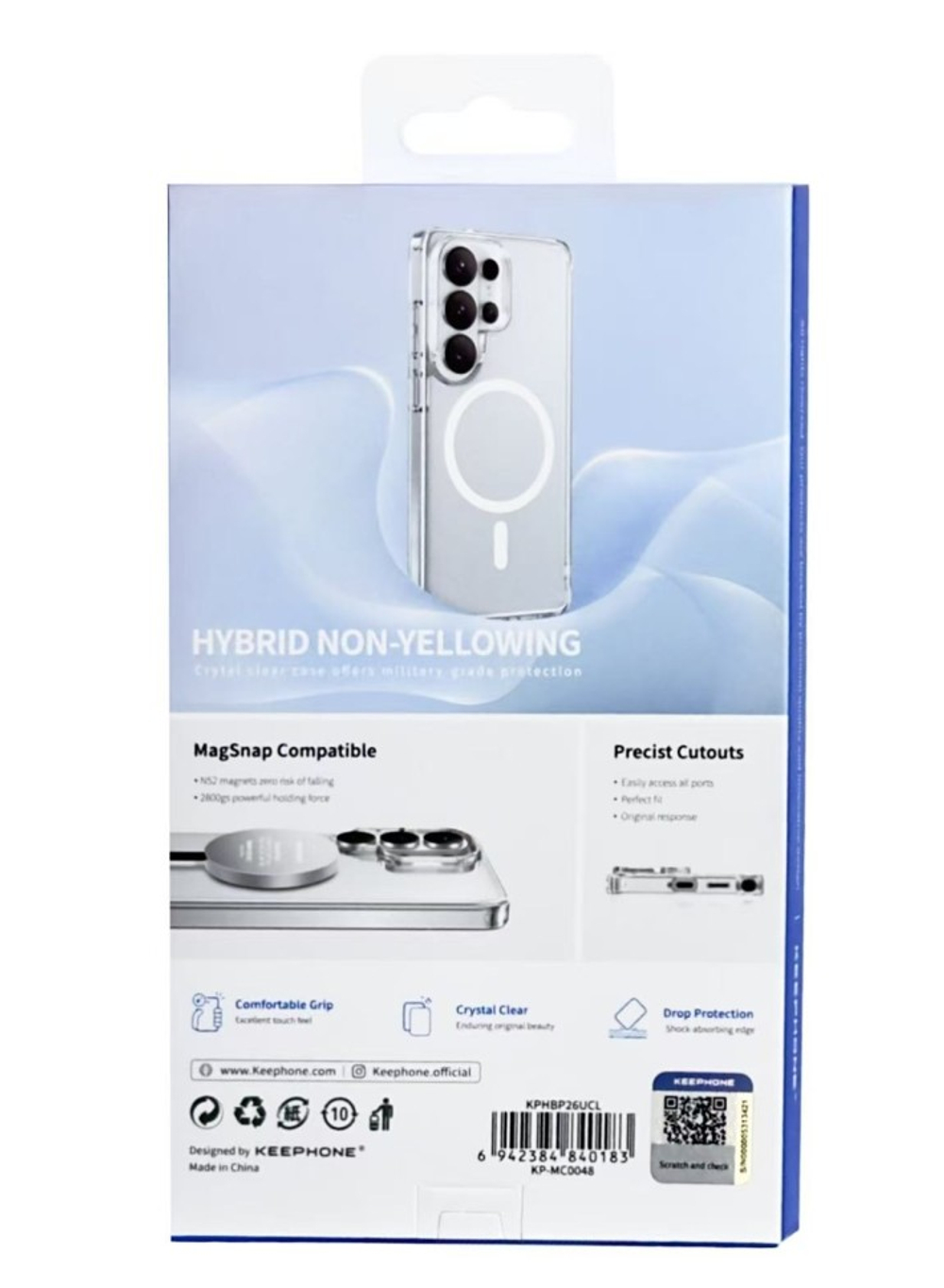 Накладка для Samsung Galaxy S26 Ultra Keephone Hybrid Non-Yellowing Magsnap прозрачный