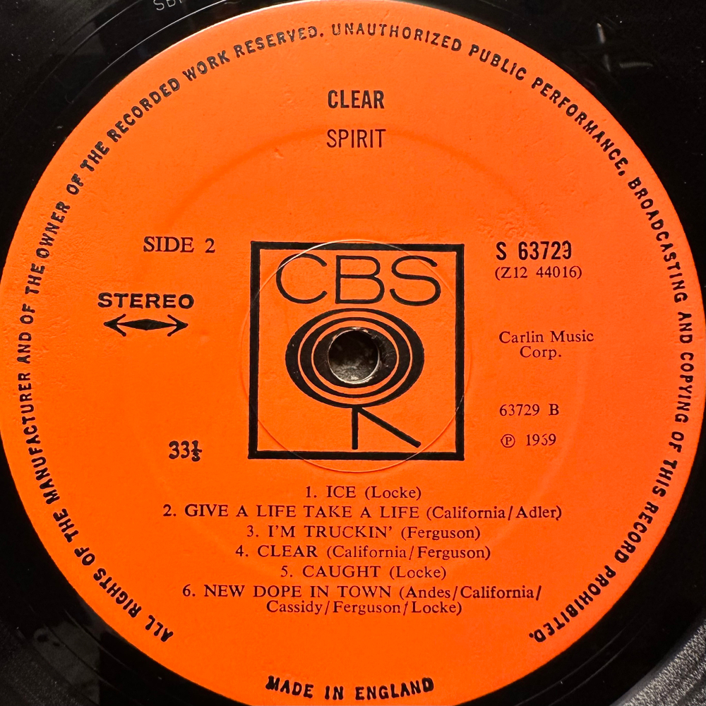 Spirit - Clear (Англия 1969г.)