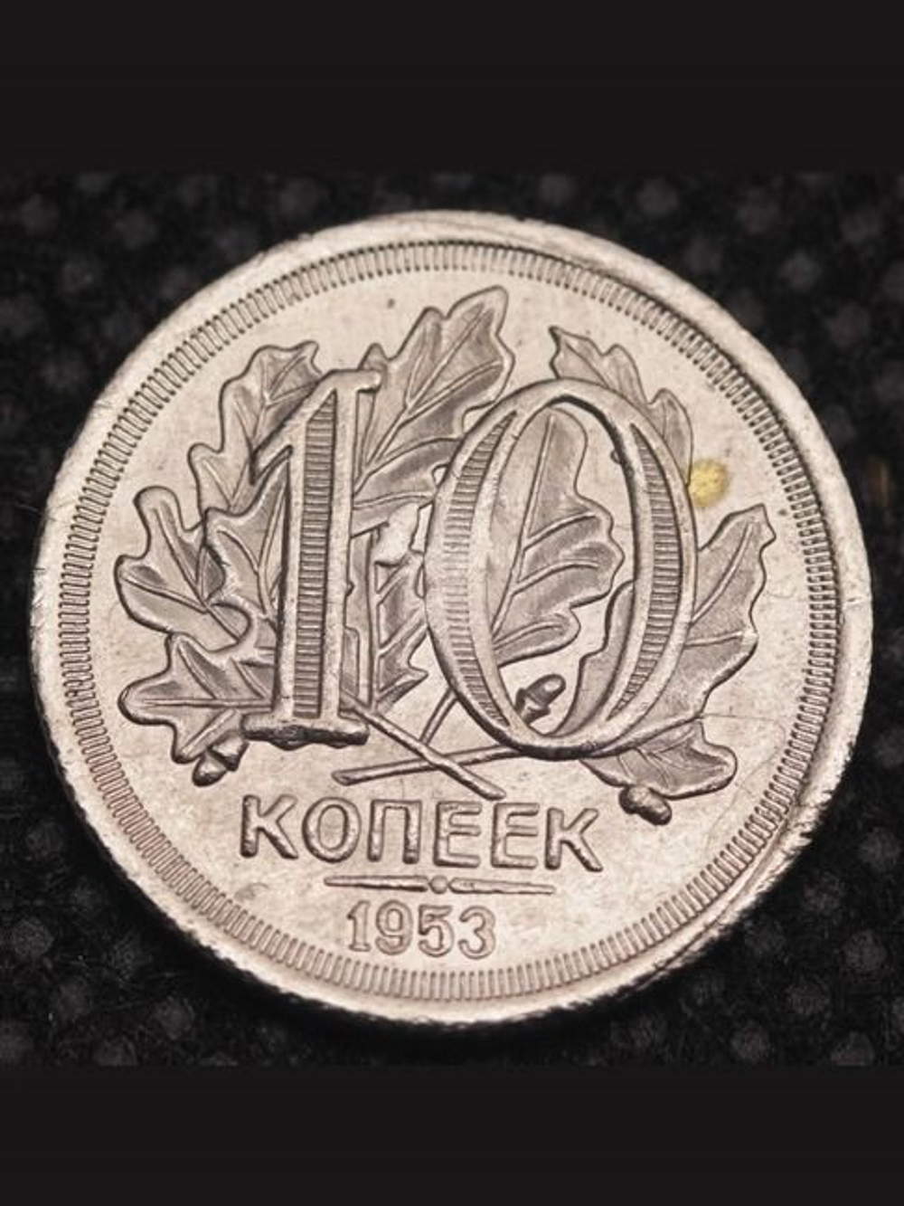 10 копеек 1953 года Листья Проба СССР Копия пробной советской монеты никель