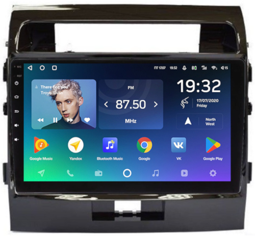 Магнитола для Toyota Land Cruiser 200 2007-2015 (экран климата снизу) - Teyes CC2 PLUS монитор 10.1" QLED, Android 10, Быстрая, SIM-слот