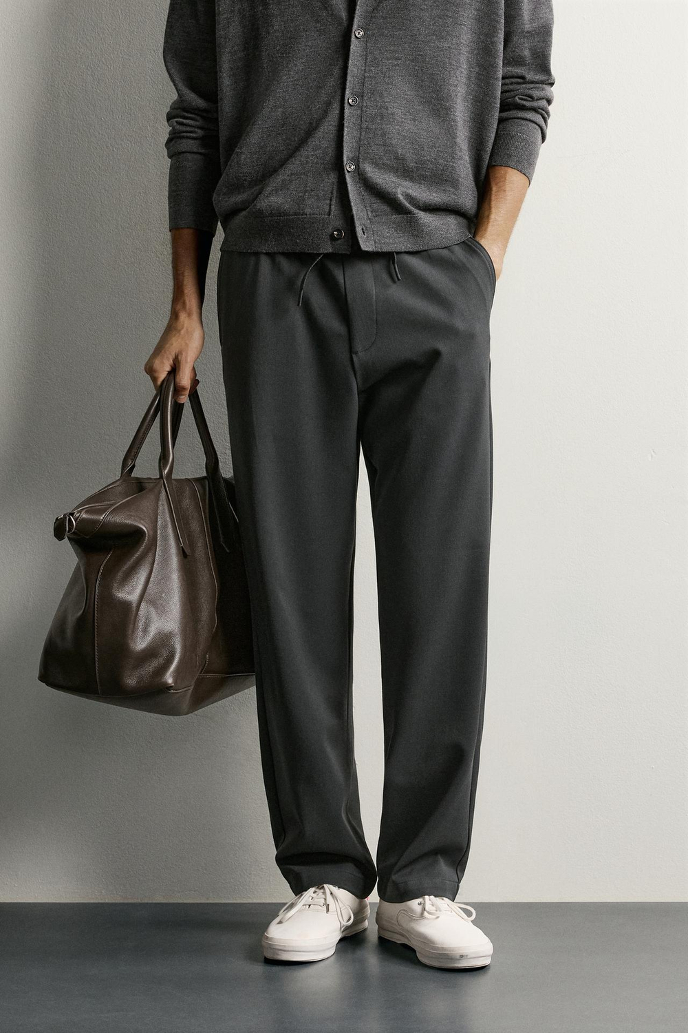ZARA БРЮКИ COMFORT REGULAR FIT, АНТРАЦИТОВО-СЕРЫЙ