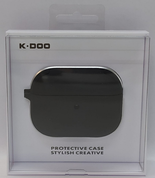 Кожаный чехол для AirPods Pro K-DOO CrashGuard черный