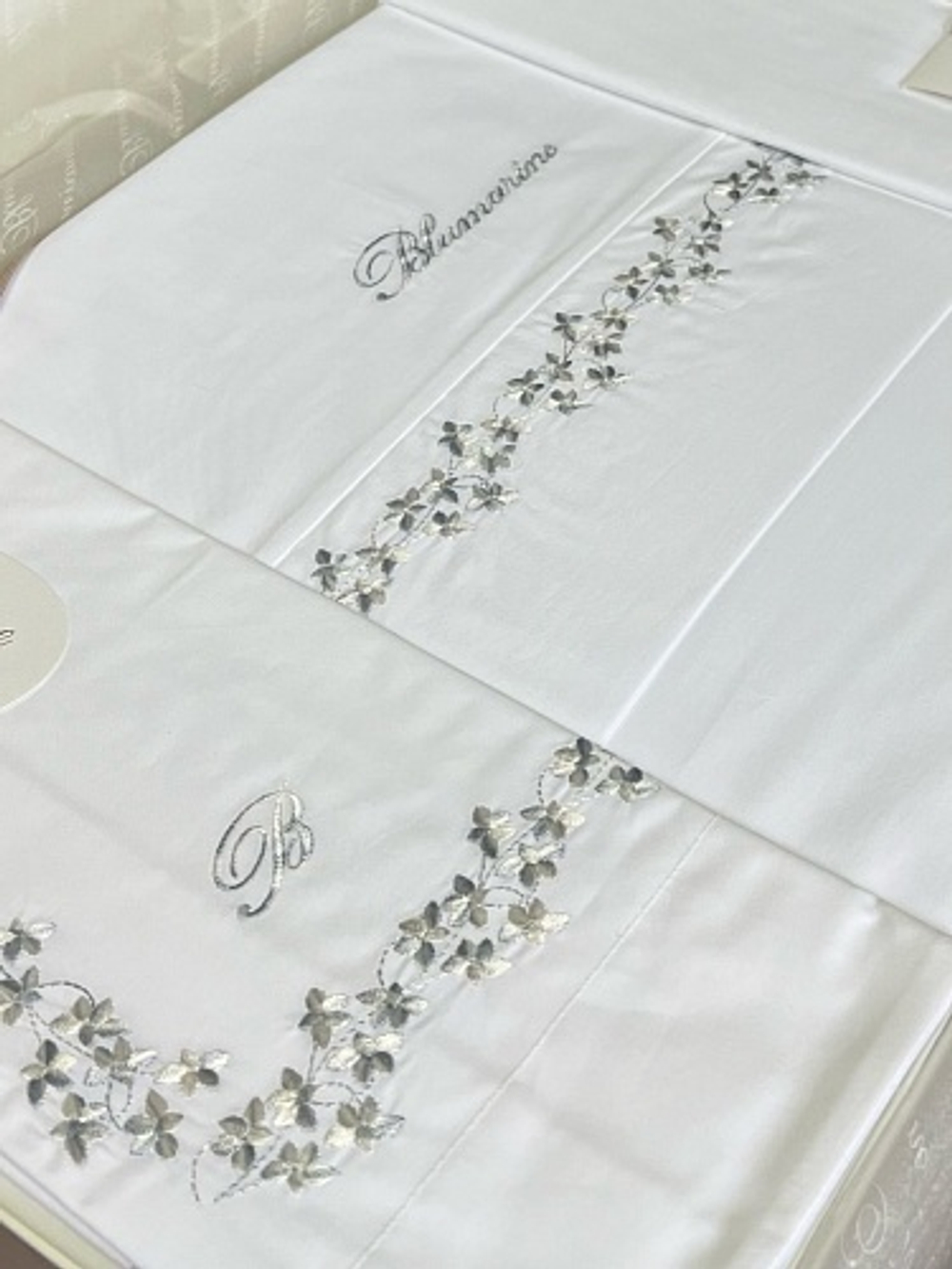 Постельное белье 2 спальное евро Blumarine Leda Silver