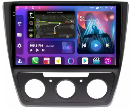 Магнитола для Skoda Yeti 2009-2018 (кондиционер) - FarCar S500-TS10 монитор 10.36" QLED на Android 14, Быстрая, CarPlay, 4G SIM-слот