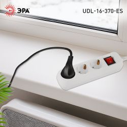 Удлинитель электрический ЭРА UDL-16-370-ES Greenline 3 розетки с заземлением с выключателем 7м ПВС 3x1мм2 | Электротовары