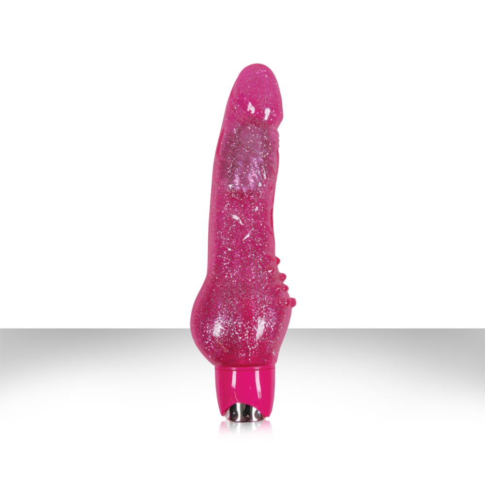Розовый реалистичный вибромассажер Starlight Gems Aries Vibrating Massager - 20,3 см. (Цвет: розовый)