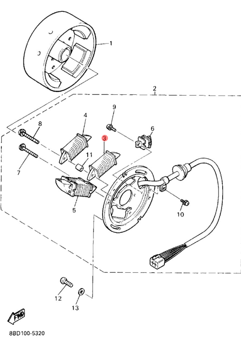 Катушка зажигания Yamaha VK540 110640