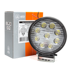 AE27R-9LED-55PC Фара светодиодная дополнительная, круглая 115х55х142, рассеянный свет, 9 диодов, крепление по центру, 27 Вт, 10-30 В