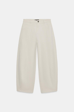 ZARA ШИРОКИЕ БРЮКИ — ZW COLLECTION, СВЕТЛО-СЕРЫЙ