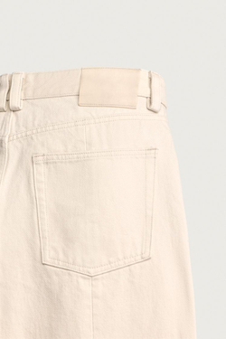 ZARA БРЮКИ LOOSE FIT СО ШВАМИ, ЖЕЛТОВАТО-БЕЛЫЙ