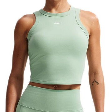 Женский топ теннисный Nike One Fitted Dri-Fit Short Sleeve Crop Tank - steam/white