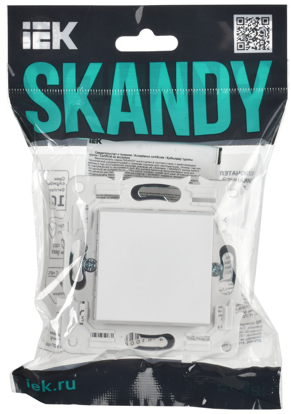 SKANDY Выключатель 1-клавишный проходной 10А SK-V02W арктический белый IEK
