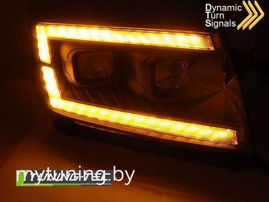 Фары TUBE LIGHT BLACK DRL SEQ для VW CRAFTER II 2017-