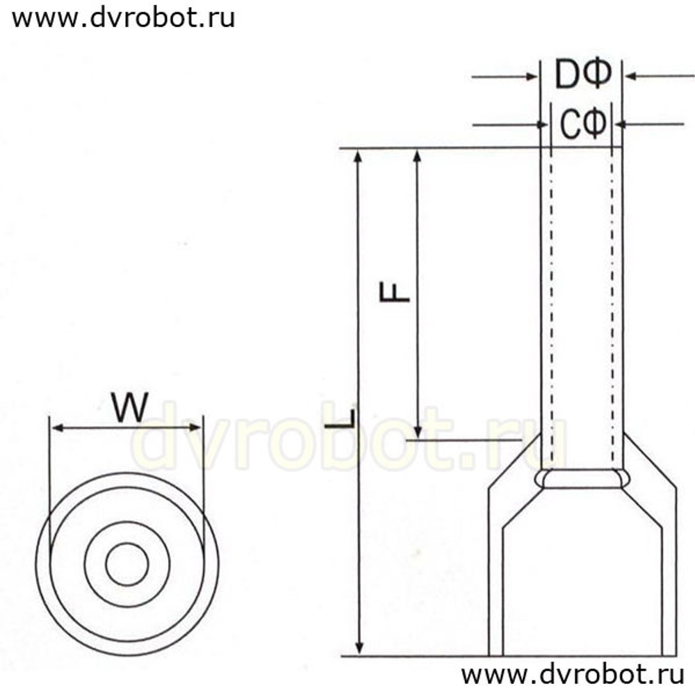 Обжимная клемма E7508-зеленая/100шт