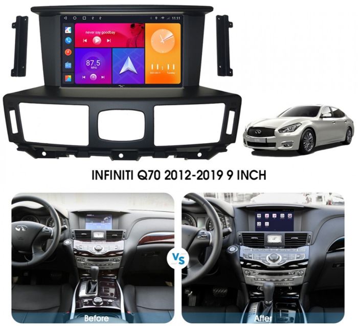 Магнитола для Infiniti Q70, M25, M37 (поддержка Bose и 360) - Kuberg SF-9100 QLed, Android 12, Быстрая, CarPlay, 4G SIM-слот