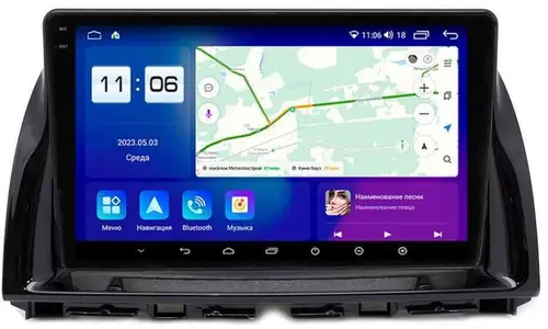 Магнитола для Mazda CX-5 2011-2017 (рамка 10) - Parafar PF984-10RN2K на Android 13, Быстрая, QLED+2K, CarPlay, 4G SIM-слот
