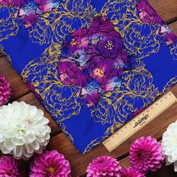 Ткань шелк Армани пёстрые краски цветов