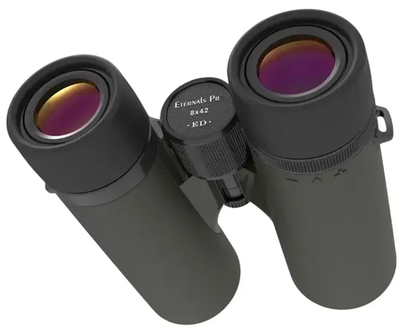 Бинокль MewLite Eternals Pro 8x42 ED Roof - вид под углом справа с иридиевым покрытием на линзах