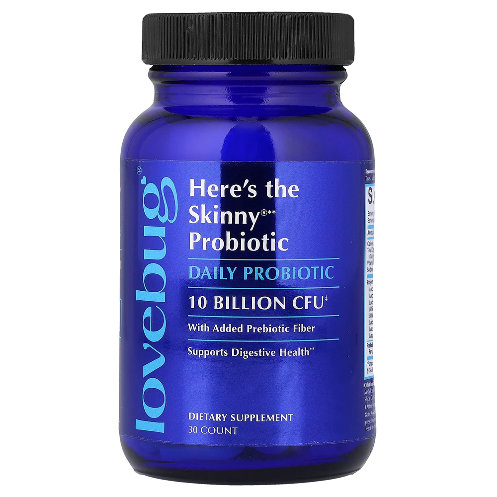 LoveBug Probiotics, Here's The Skinny®, пробиотик, 30 таблеток