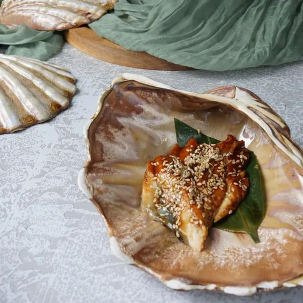 Блюдо для подачи 20*14,5 см h6 см 150 мл емкость для закусок Pearl Shell Frutti di Mare P.L. [1]