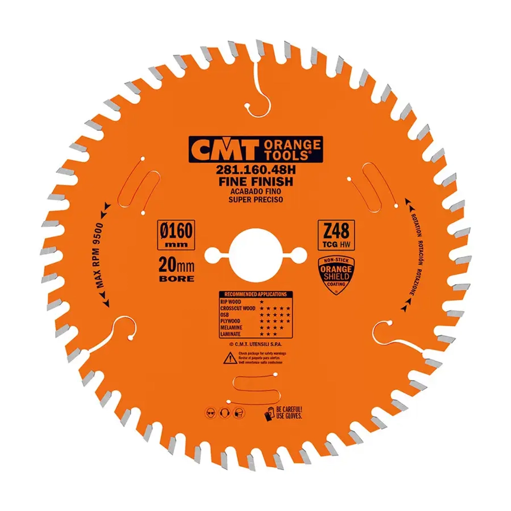 Диск пильный 160x20x2,2/1,6 10° TCG Z=48 CMT 281.160.48H