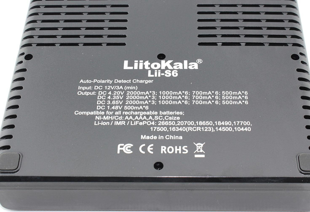 Зарядное устройство LiitoKala Lii-S6 для Li-ion, Ni-Mh и Ni-Cd аккумуляторов , 1шт.